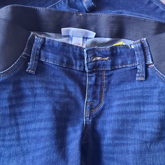 Isabel Maternity Dark Wash Denim Jeans Pants with Side Panel - Size 2/26R - Picture 5 of 11